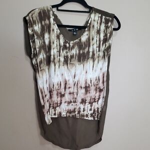 U2B Brown Tie-Dye Sleeveless Top Size Small
